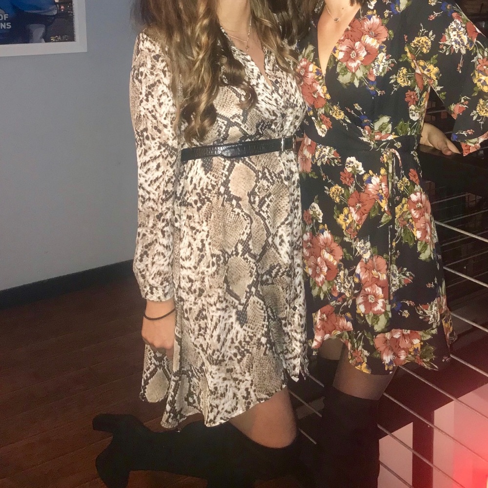 Snake Skin Button Down Dress - Picture 1 of 5